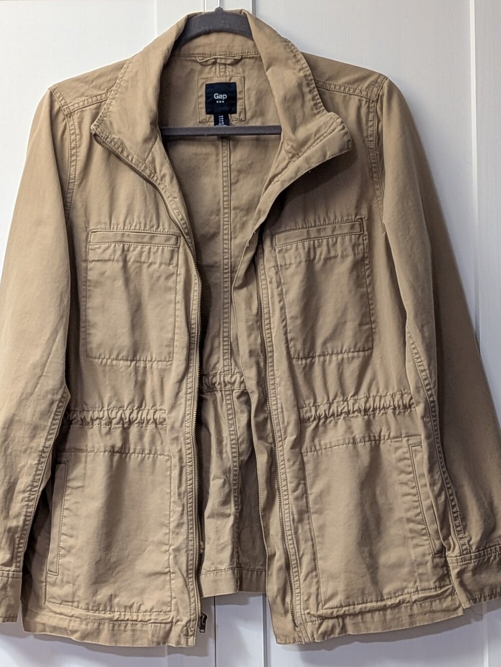 GAP Factory, Women's Tan Utility Jacket with Front Pockets, Size Medium